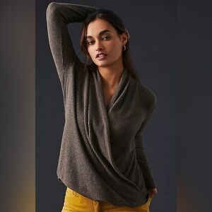 Daily Practice by Anthropologie Cross-Front Top Charcoal Black size Small